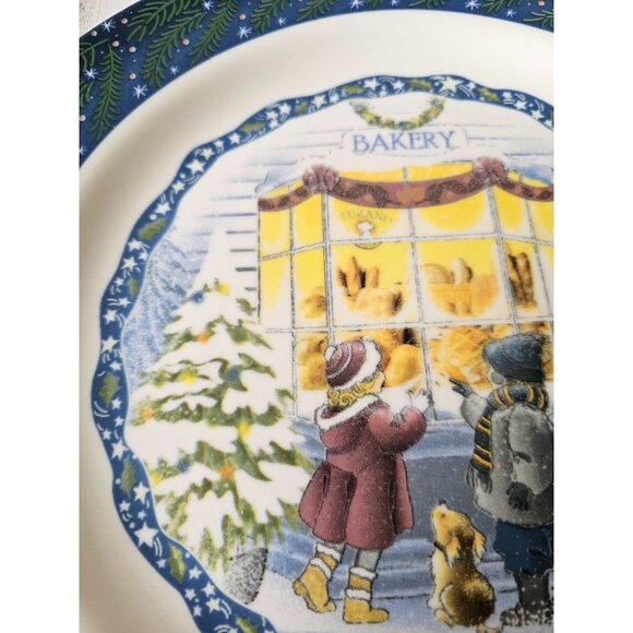 Homer Laughlin turano bakery 12-in dinner plate Xmas dog kids unique - Picture 2 of 6